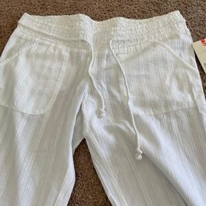 Billabong White Pants with Drawstring